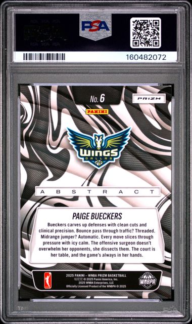 2025 Panini Prizm WNBA Paige Bueckers Abstract RC #6 PSA 10