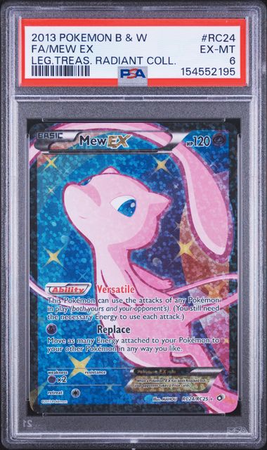 2013 POKEMON BLACK & WHITE LEGENDARY TREASURES RADIANT COLLECTION #RC24 FA/MEW EX LEG.TREAS. RADIANT COLL. PSA 6 SC1