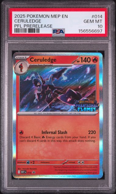 2025 POKEMON MEP EN-ME BLACK STAR PROMO #014 CERULEDGE PFL PRERELEASE PSA 10 SC1