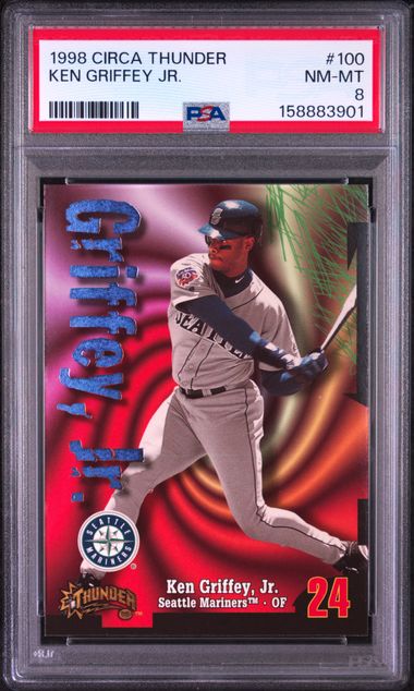 1998 CIRCA THUNDER #100 KEN GRIFFEY JR. PSA 8
